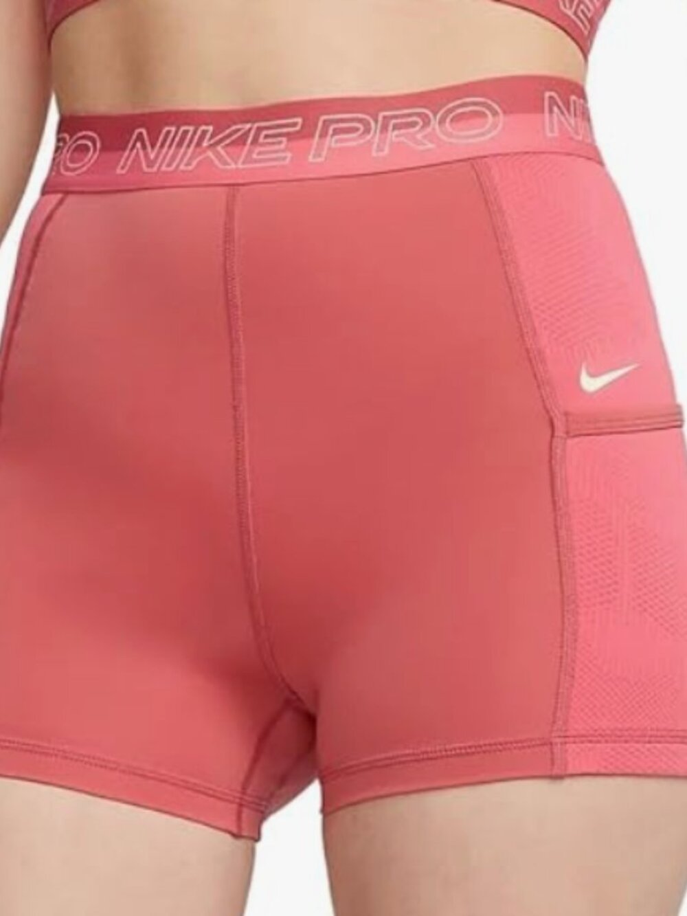Nike Pro 5" Compression Shorts Sea Coral Size Small